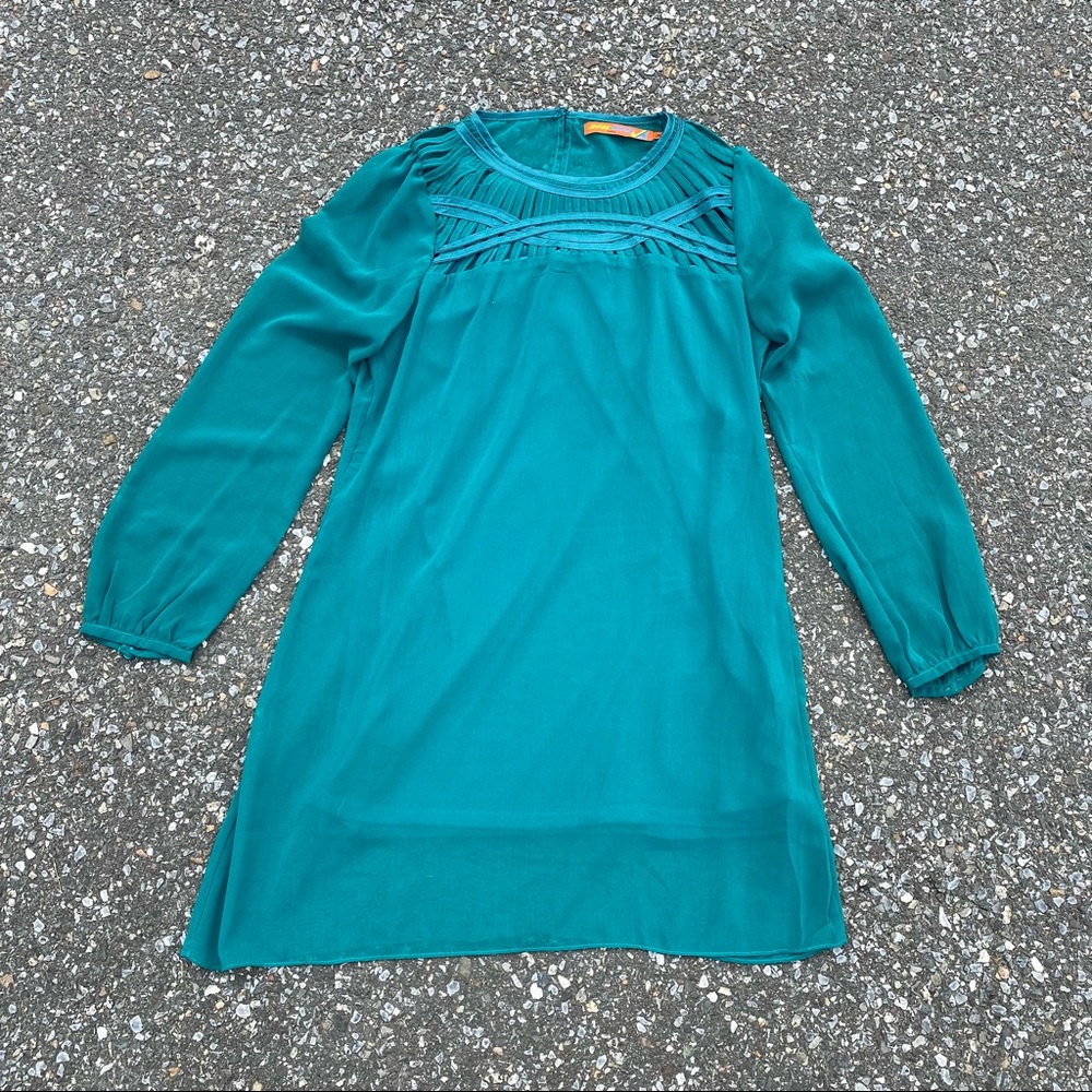 Jaune Rouge Paris Turquoise Teal Green Blue Summer Dress Womens M MD Medium